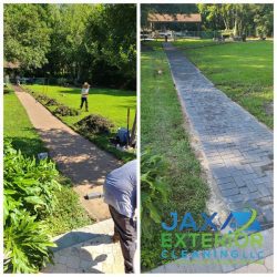 paver walkway before and after