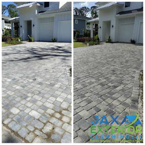 paver driveway before and after