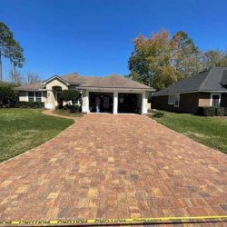 red paver driveway